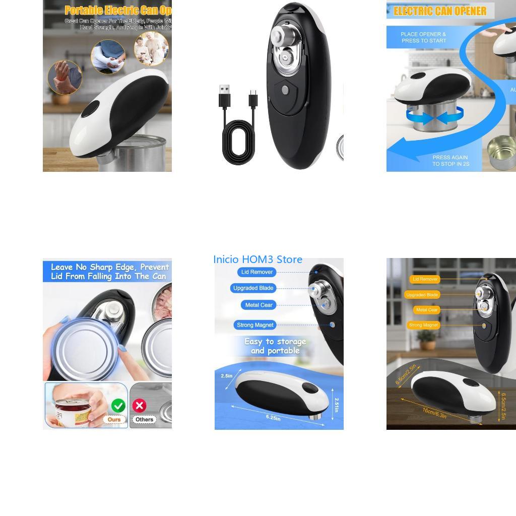 Electric Can Opener - A5YD Apriscatole Elettrico Apriscatole Laterale Liscio